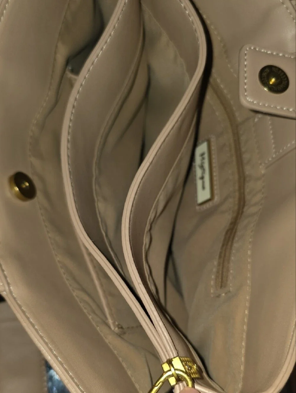 Cream Structured Tote Bag with Removable Strap